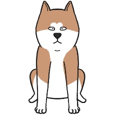秋田犬がお座りするイラスト