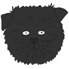 アーフェンピンシャーのアイコン（黒）