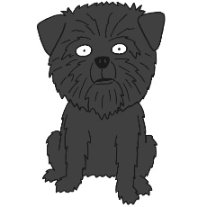 アーフェンピンシャーがお座りするイラスト