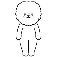 ビション・フリーゼが立つイラスト