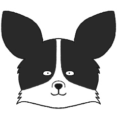 チワワのアイコン(ブラックホワイト)