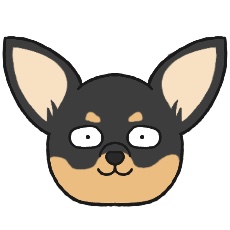 チワワのアイコン(ブラック＆タン)