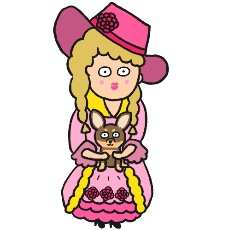 チワワが貴族に抱かれたイラスト