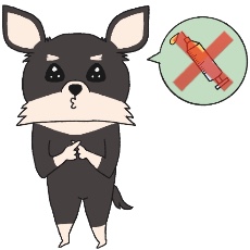 チワワが予防接種を受けていないイラスト