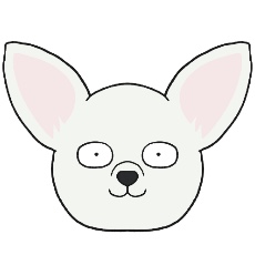 チワワのアイコン(ホワイト)
