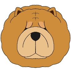 チャウチャウのアイコン(レッド)