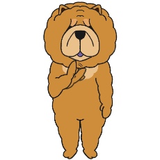 チャウチャウが「ちゃうちゃう」と言うイラスト