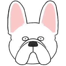 フレンチブルドッグのアイコン(ホワイト)