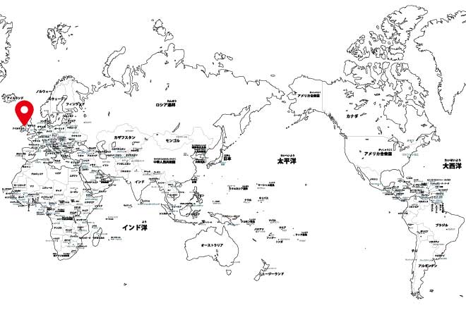 アイリッシュ・ウルフハウンドの原産地はアイルランドです。