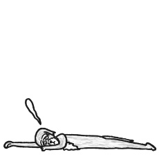 アイリッシュ・ウルフハウンドが倒れたイラスト