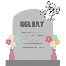 アイリッシュ・ウルフハウンドの伝説「ゲレルトの墓」のイラスト