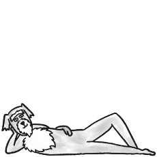 アイリッシュ・ウルフハウンドが横になるイラスト