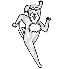 アイリッシュ・ウルフハウンドが走るイラスト