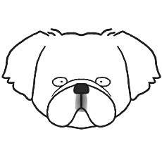 ペキニーズのアイコン(ホワイト)