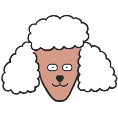 スタンダード・プードルのアイコン(ホワイト)