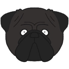 パグのアイコン(ブラック)