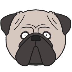 パグのアイコン(シルバー)