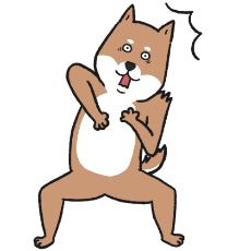 柴犬が驚くイラスト