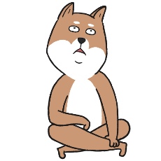 柴犬がぼ〜っとするイラスト