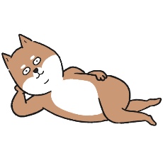 柴犬が横になるイラスト