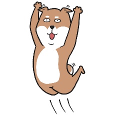 柴犬が喜んで飛び跳ねるイラスト