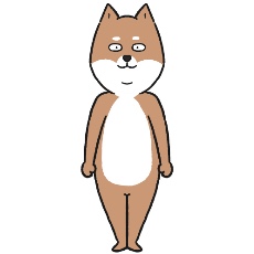 柴犬が立つイラスト