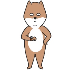 柴犬が腕時計を見るイラスト