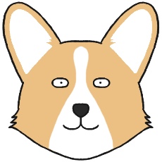 ウェルシュ・コーギー・ペンブロークのアイコン(フォーン＆ホワイト)