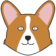 ウェルシュ・コーギー・ペンブロークのアイコン(レッド＆ホワイト)